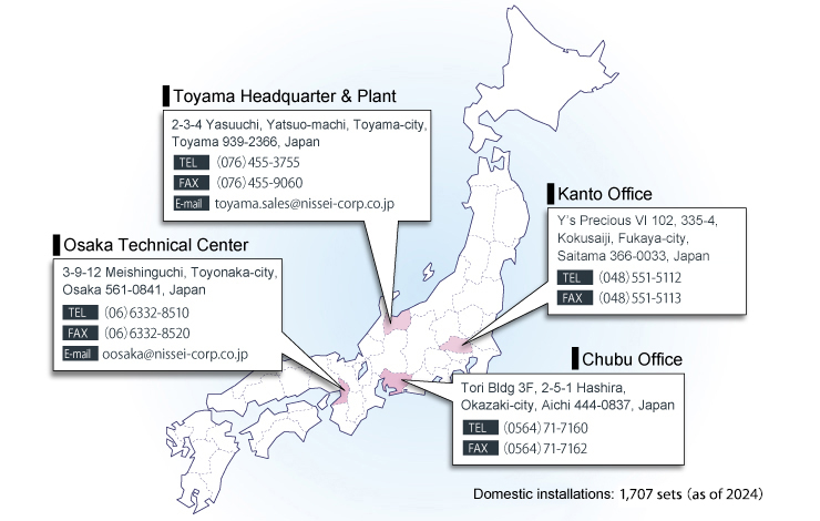 Domestic installations: 1,704 sets (as of 2023)